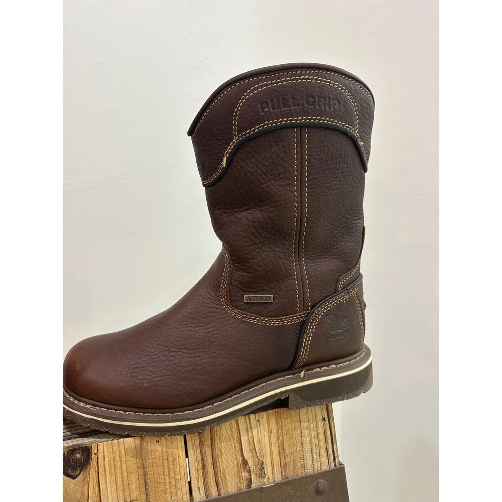 Georgia Boot GB00516 Eagle One Waterproof Pull-On‎ Work Boots Brown Leather EH